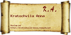 Kratochvila Anna névjegykártya