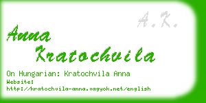 anna kratochvila business card